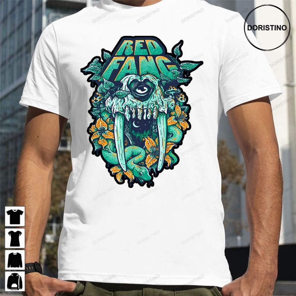 Green Snake In Cave Skull Eye One Fang Limited Edition T-shirts